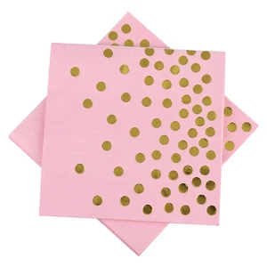 Custom Size Gold Foil Tissue Paper Napkins for Birthday Celebrations Adult Use