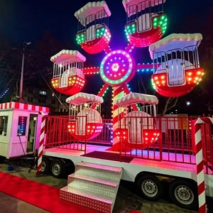 Outdoor Carnival Kids Ride Christmas Theme Mini Ferris Wheel with Trailer for Sale