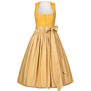 Lemon Yellow Oktoberfest Dirndl Dress Women Bavarian Traditional Costume German Beer Festival Outfit Supplier Silk & Linen