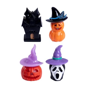 Chenjuns Cross-border New Halloween Glowing Pumpkin Haunted House Micro-landscape Diy Decorative Accessories Mini Small Or
