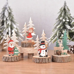 Christmas New Products Christmas-themed Wooden Christmas Tree Tabletop Decoration Santa Claus Holiday Supplies