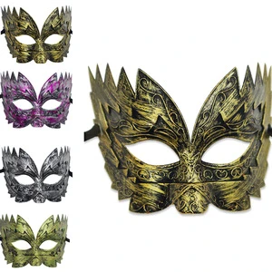 Classical Vintage Venetian MasksParty Decorations for Halloween Carnival Half Face Jagged Prince Man Retro Men's Plastic Mask