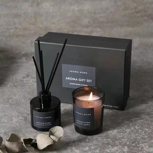 AIKUN Customized Logo Home Aromatherapy Candle Gift Set Luxury Reed Diffuser Packaging Reed Diffuser Candle Gift Box Set
