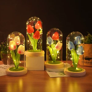 Factory Wholesale Valentine's Day Birthday Gift love Couple Gift Valentine's Day Tulip Glass Cup Valentine's Day Gifts Ideas