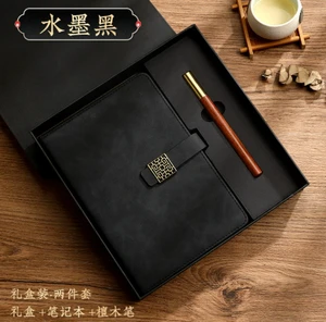 Customizable Luxury Handmade A5 Notepad Signature Pen Set Business Notebook Office Meeting Corporate Gifts Men Father's Day Gift