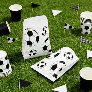 623053 Black White Soccer Football Paper Bag Sports Party Decorations Gift Bag Party Supplies Kids Adults Birthday Celebration