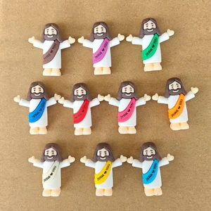 Soododo 2026 Easter Decorations Jesus Figurines Modern Art PVC Ornaments with UV Printing