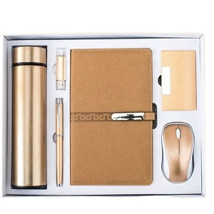 2025 Custom Logo Luxury Business Gift Set Luxury Vacuum Flask Notebook USB for Corporate Promotions-for Father's Day New Year