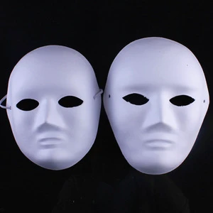 Trending Paintable Paper Mask White Pulp Blank Craft Masks Masquerade Halloween Party Decor for Women Men and Kid