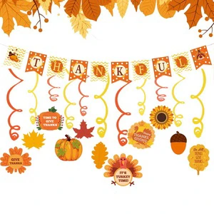 High Quality HotSale High Quality Autumn Thanksgiving Party Supplies Spiral Hanging Ornaments Festive Banner Holiday Theme Decorations