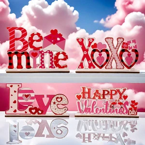 New Valentine's Day Gift Love Letter Heart Hollow Wooden Ornament Home Wedding Party