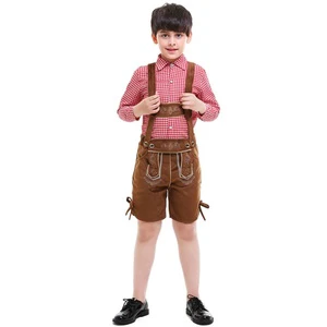 Lederhosen Bavarian Octoberfest Festival Party Clothes Carnival Costumes for Child Ecoparty Oktoberfest Costume for Kids Boys