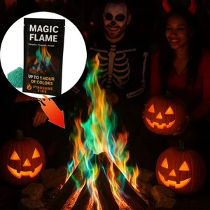 Halloween Magic Flame Pack Fire Color Changing Packets For Haunted Firepit & Spooky Campfire Lights Up Nights