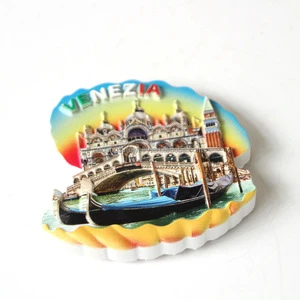 Wholesale Custom Printed Venice Italy Tourist Souvenir Epoxy Resin National Flag Fridge Magnet