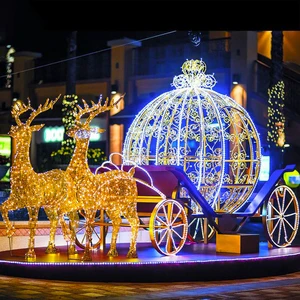 2025 New Product Outdoor LED Christmas Santa Claus Reindeer Light