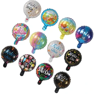 10inch Spanish Foil Balloons Feliz Dia Good Day Mylar Helium Balloon Happy Birthday Party Decoration Round Baloes Globos