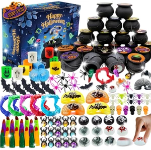 Halloween Party Mini Cauldron Witch Vampire Spider Bat Skull Ring Sticker Cars Springs Gift Toy in Bulk Trick or Treat Box Favor