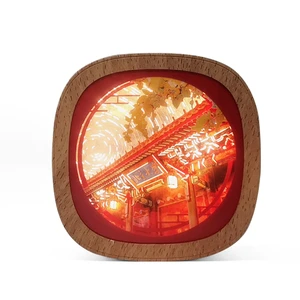 Dropshipping CJH 3D Light Shadow Paper Carving Lamp Creative Wood Gift for Mother's Day New Year Beijing Commemorative Gift