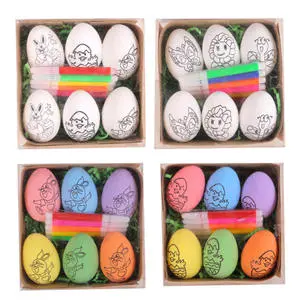 Hot Selling Hand Painted Easter Bunny Eggs Children's Handmade Gifts Cross Border DIY Party Decoration Sets