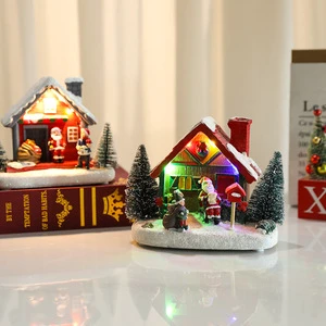 Glow Resin House Hotel Shopping Mall Home Scene Decoration Gift Christmas Products