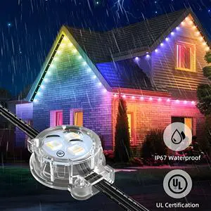 DC12V UL Addressable Smart Control Christmas Pixel Led Light Waterproof Ip67 RGBWIC Permanent Outdoor Lights
