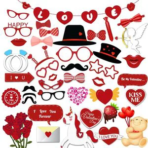 Wholesale Valentine's Day Photo Booth Props Valentine's Day Fun Props Themed Party Decorations
