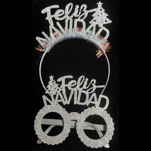 Feliz Ano Nuevo New Year Christmas Headbands Colorful Party Favors for Holiday Celebrations Year-End Decorations Non-Woven