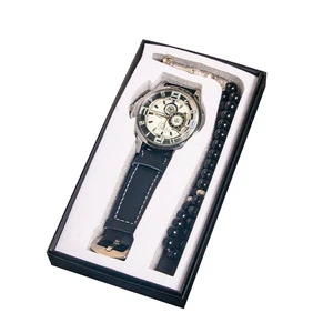 Men's Eco-friendly Paper Practical Bracelet Watch Gift Box Set Business Souvenir for Father's Day or Valentine's Day