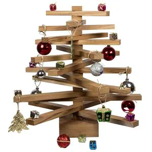 Ron Decorative Wooden Spruce Artificial Christmas Tree Eco-Friendly Personalized Tabletop Reusable Home Display