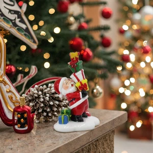 Handmade Eco-Friendly Santa Claus Statue with Gifts-Resin Christmas Decoration for Holiday Home Decor & Corporate Xmas Gifts
