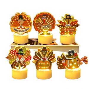 Huangpai 2025 Thanksgiving Holiday Supplies Turkey Tea Light LED Flameless Candles Portable Home Kitchen Party Fall Hot Selling