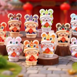 New Year Explosions Spring Festival lion Dance Lucky cat Decorations Graduation Student Gifts Resin Cute Doll tide Play Desktop
