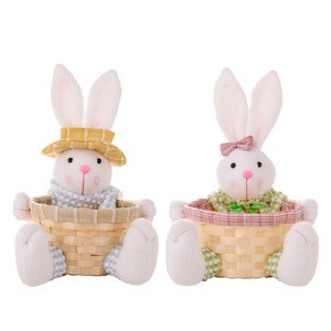Easter Decoration Products Cartoon Cute Rabbit Doll Candy Basket Easter Egg Storage Basket