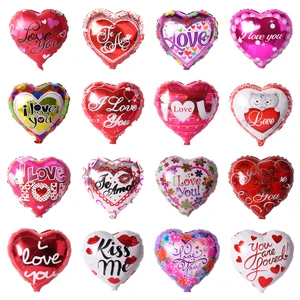 18inch Heart I Love You Printing Foil Balloons Valentine's Day Globos Ballons Wedding Party Decorations Heart Shaped Balloons