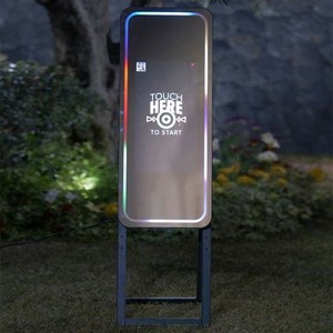 Magic Mirror Photo Booth 32 43 Inch Touch Screen Selfie Booth with Ring Light LED Frame Flight Case for Wedding Party Events