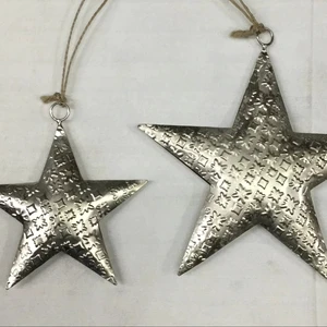 Sonnet Decor Festive Christmas Home Decor Hanging Iron Star Ball Tree Ornaments Digital Printing (4,6,8 Inches) Holiday