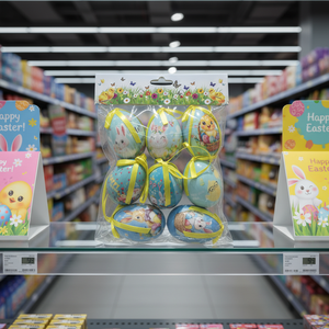 Easter Wood Eggs Colorful Rabbit Bird Ornaments Reusable Durable Combination Gift Decorations 6 Pieces Can Be Freely Matched