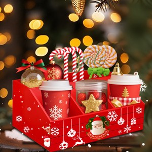 Christmas 2025 New Novelty Products Raft Rectangular Candy Box for New Year Kids Gift Wooden Decoration Ornaments Supplies