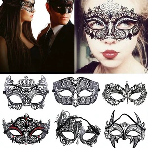 Venetian Masquerade Black Women Shiny Rhinestone Eye Party Masks Carnival Ball Prom Masks