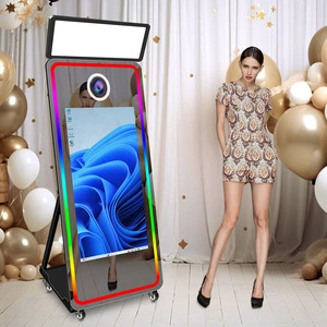 Advanced Photo Mirror Booth With Touch Screen Selfie Magic Mirror Photo Booth Machine Compatible Camera Photobooth For Party