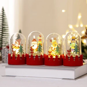 New Year Christmas LED Light-Emitting Wooden Doll Ornament Eco-Friendly Outdoor Use Decoration
