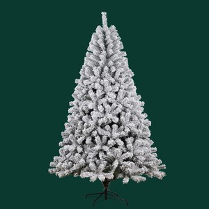 PVC Flocking Artificial Christmas Tree With Snowflake Simulation Environmental Protection Material Metal Stand