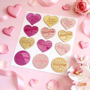 New Arrivals Valentine's Day Cake Topper Gold Cookie Dessert Cream Topper Wedding Party Cupcake Toppers Cake Decorating Supplies