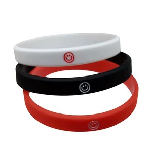 Wholesale Couple Debossed Ink Filled Silicone Bracelet Waterproof Durable Big Elasticity Valentine's Day Wristband