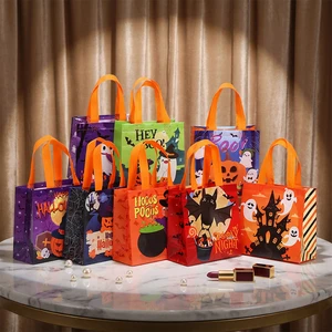 Waterproof Laminated Eco-friendly Gift Bag, Hot Pressed Party Candy Halloween Themed Shopping Bag, Biodegradable