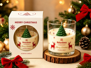 Handmade Christmas Tree Scented Candle Soy Wax Glass Jar Aromatherapy For Home Decoration Christmas Day Holiday Gifts