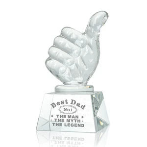 Birthday Gifts for Dad Crystal Awards with Thumbs Up, Best Dad Gifts Presents for Dad Fathers Day Thanks Giving Day Gift