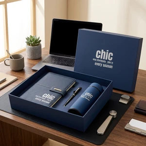 Custom Logo Gift Sets Luxury Corporate Business Promotional Gift Box Set Notebook Pen Vacuum Flask for Conference Souvenir