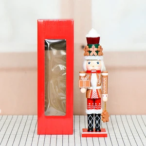 New Design 35cm Christmas Cascanueces Gift Wooden Gingerbread Nutcracker For Ornament