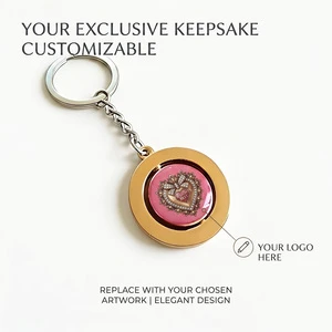 Customizable Personalized Logo Venice Carnival Gold Plated Rotatable Epoxy Dome Promotions Branded Souvenirs Mask Keychain